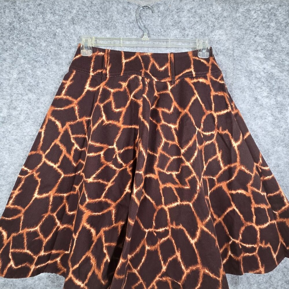Dolce & Gabbana Animal Print Pleated Full Skirt Size 38 US 8 Brown Designer - Picture 3 of 9